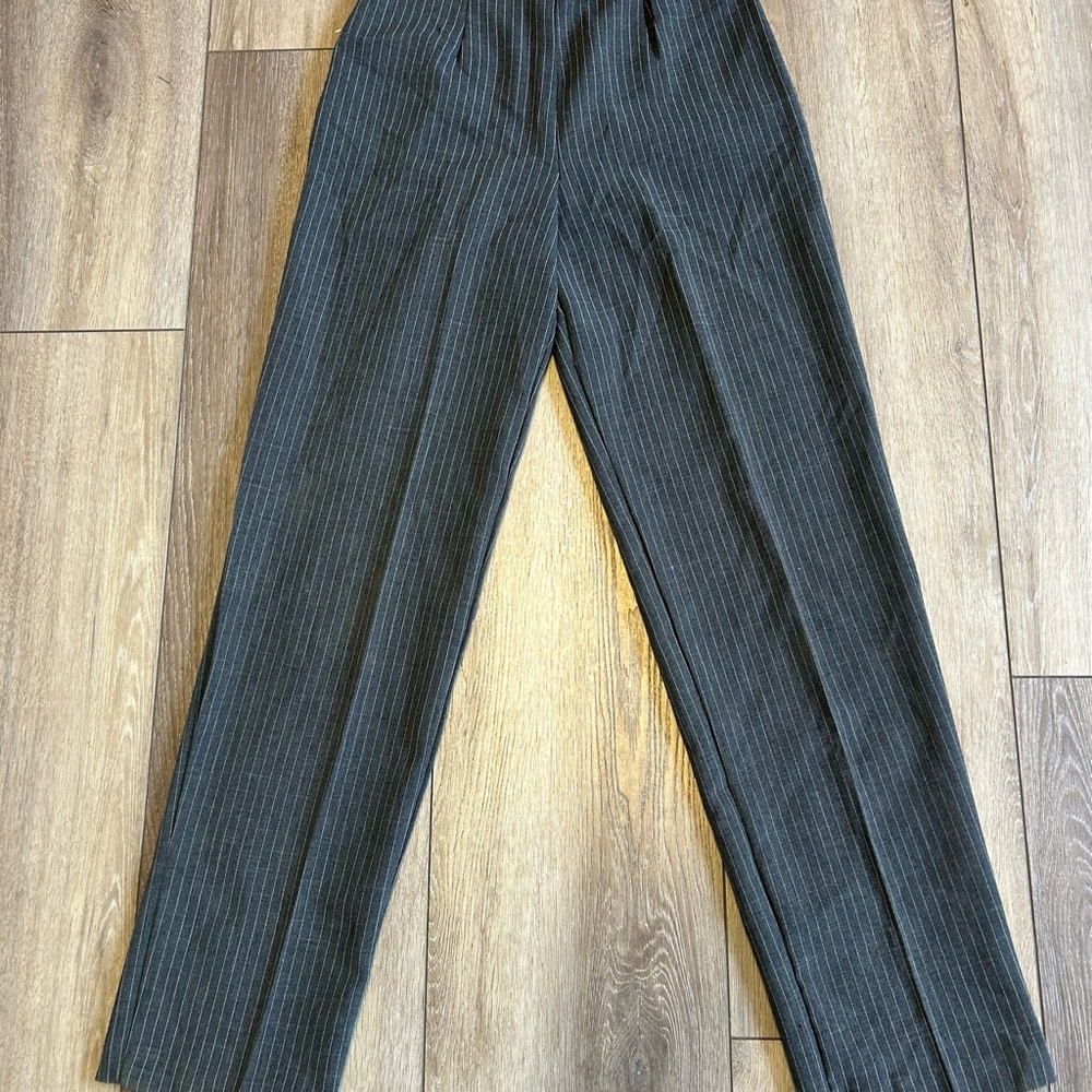 Women's Elegant Gray Pinstripe Pants
